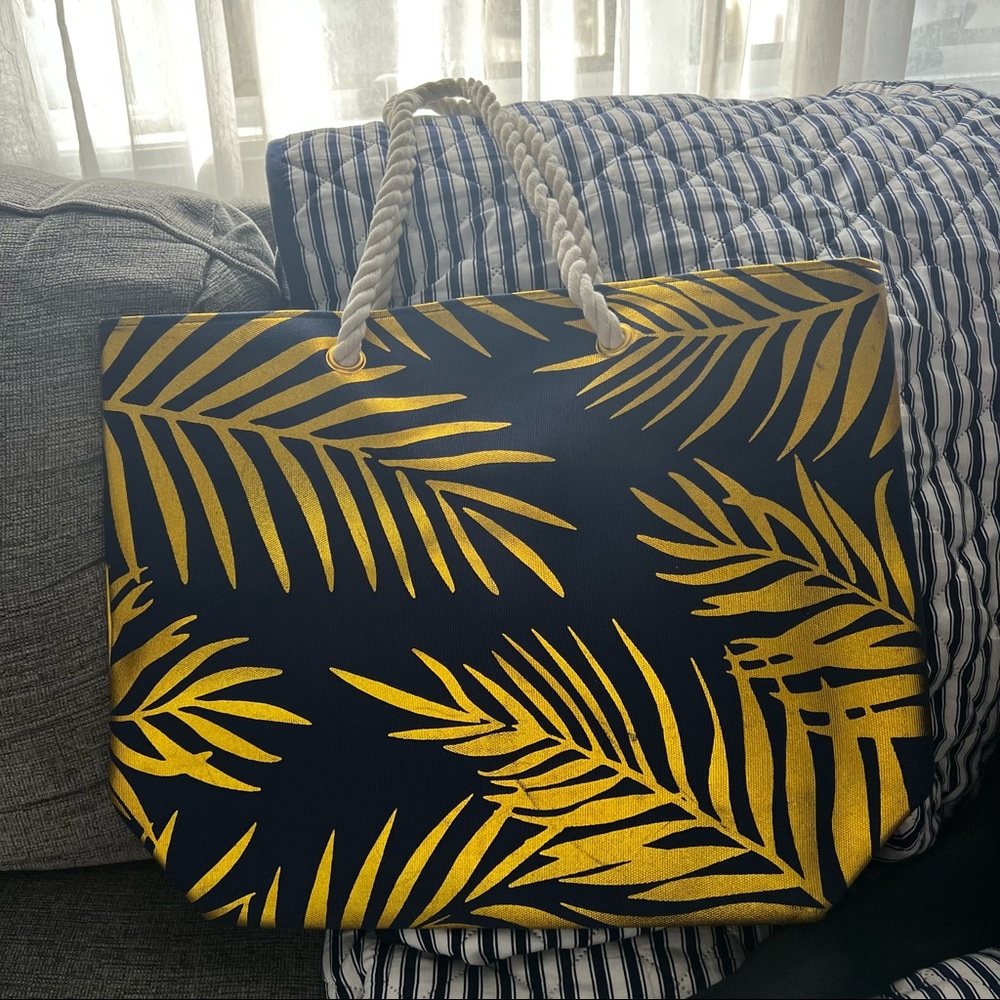 MORE THAN 1 Navy blue beach bag with rope handles - NEW